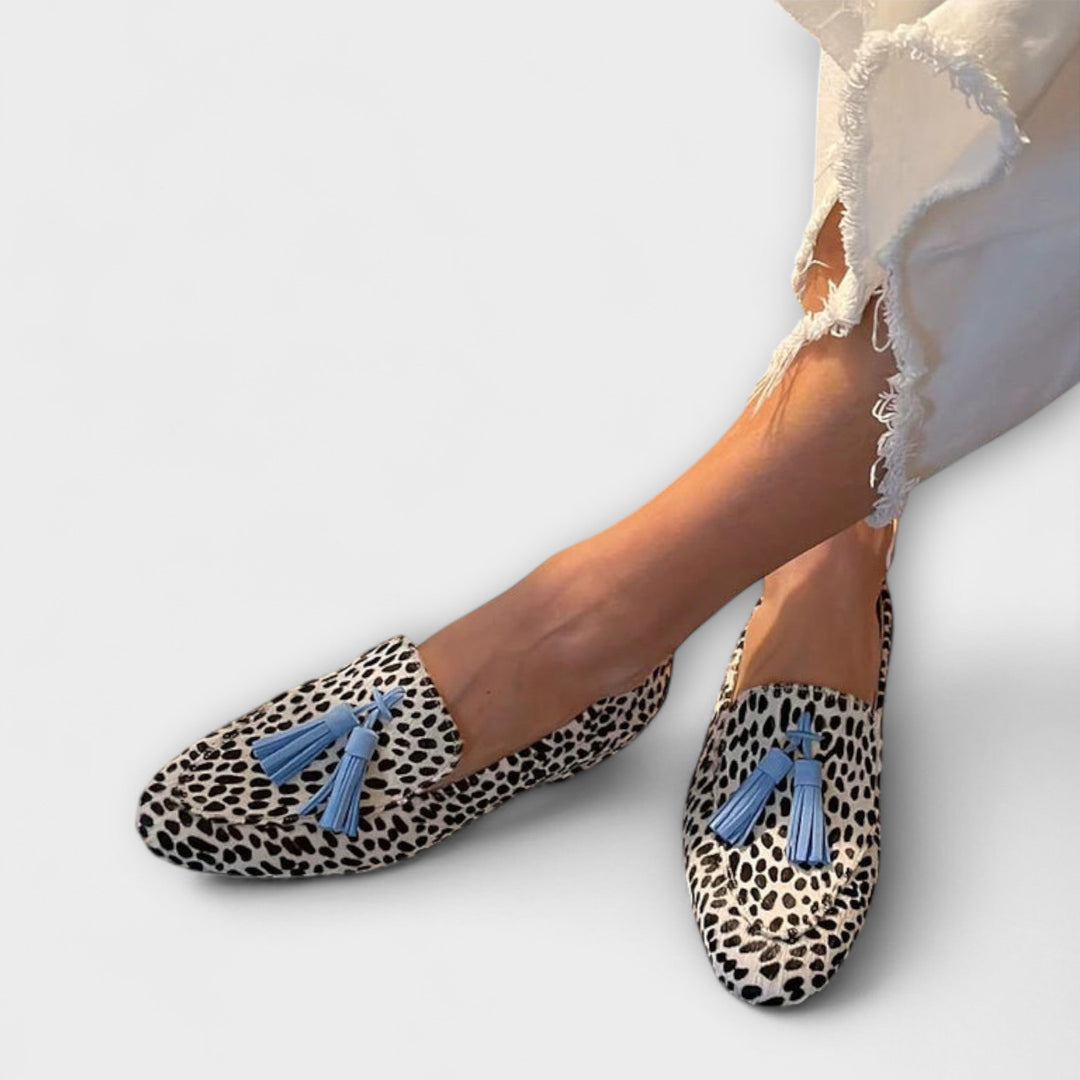 Romilly – Irregular Polka Dot Pattern and Fringe Detail