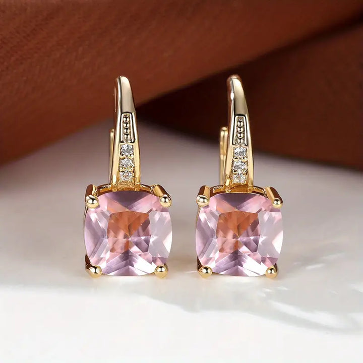 Mystic Stone Hoop Earrings | Gold 18k
