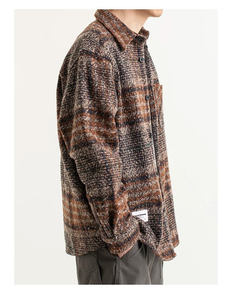 THATCHER – Men's Wool Shirt Jacket with Suede Finish