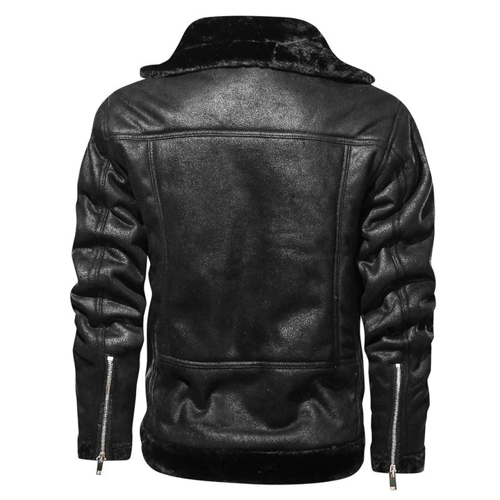 ZAYN – Men's Leather Biker Jacket with Fleece Lining