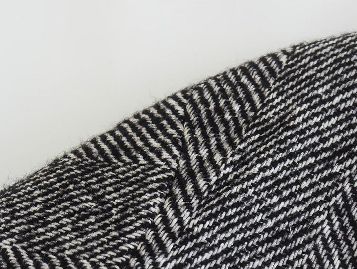 OKU - Herringbone Pattern Overcoat for Women