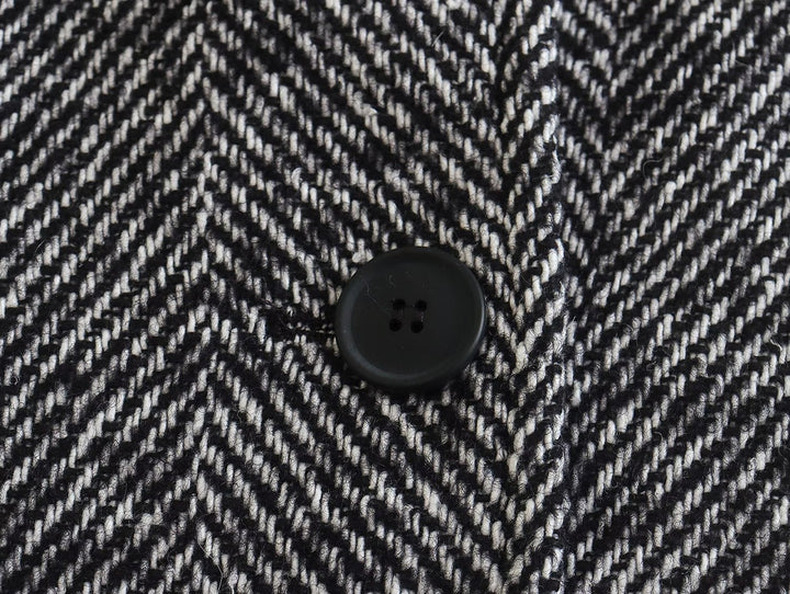 OKU - Herringbone Pattern Overcoat for Women