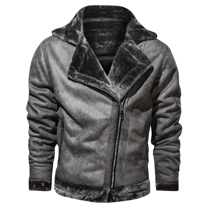 ZAYN – Men's Leather Biker Jacket with Fleece Lining