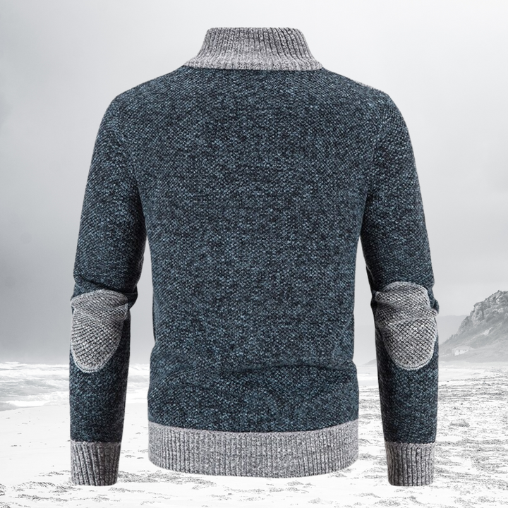 NIKO – Patterned Wool Zip Cardigan