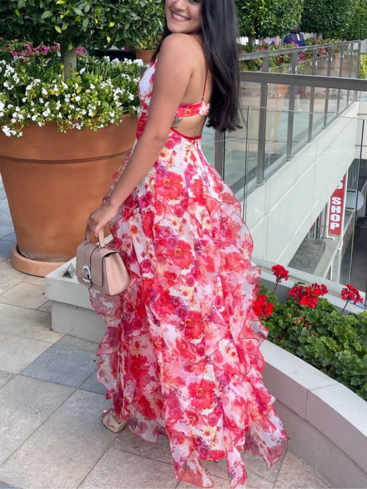 Indigo - Ruffled Floral Dress