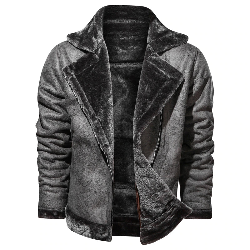 ZAYN – Men's Leather Biker Jacket with Fleece Lining