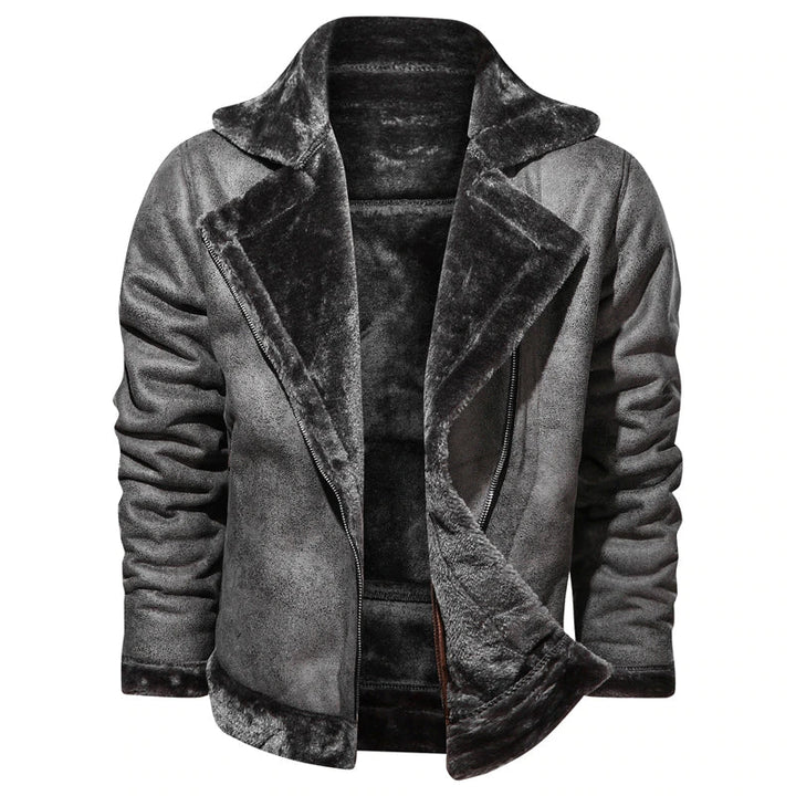 ZAYN – Men's Leather Biker Jacket with Fleece Lining