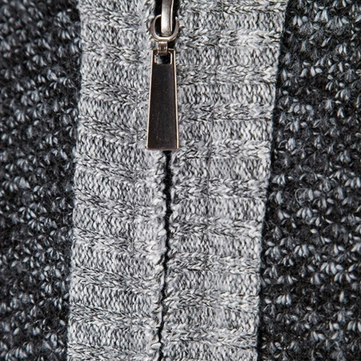 NIKO – Patterned Wool Zip Cardigan