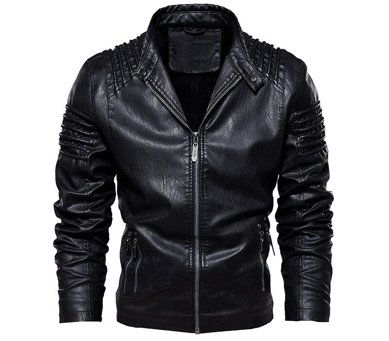 MALLEROY  – Men's Fleece-Lined Leather Jacket