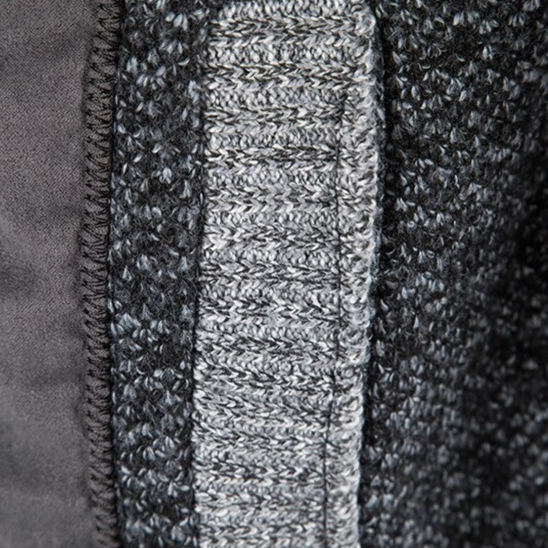 NIKO – Patterned Wool Zip Cardigan