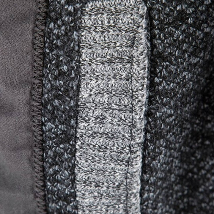 NIKO – Patterned Wool Zip Cardigan