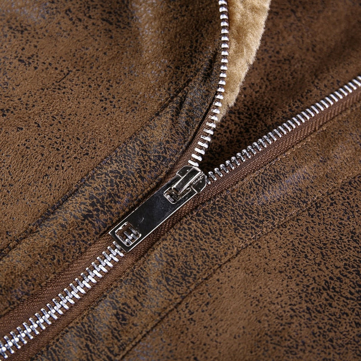 ZAYN – Men's Leather Biker Jacket with Fleece Lining