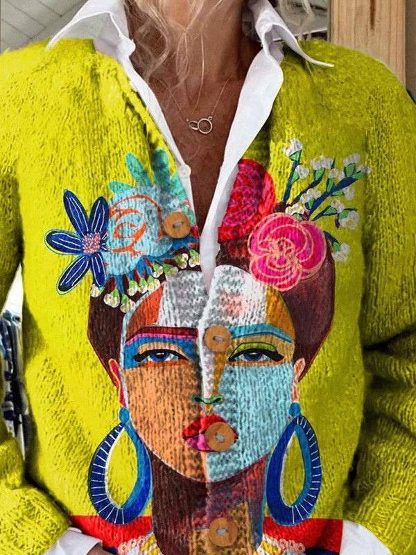 Noor | Artistic Portrait Cardigan