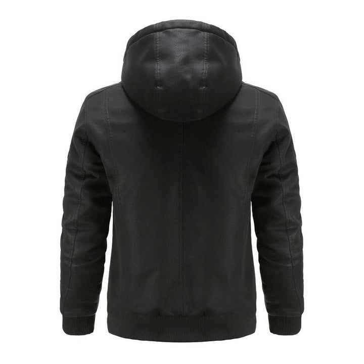 SALVADOR - Men's Leather Jacket with Hood
