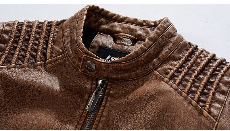 MALLEROY  – Men's Fleece-Lined Leather Jacket