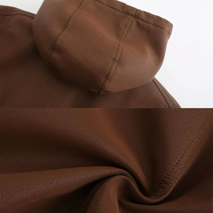 SALVADOR - Men's Leather Jacket with Hood