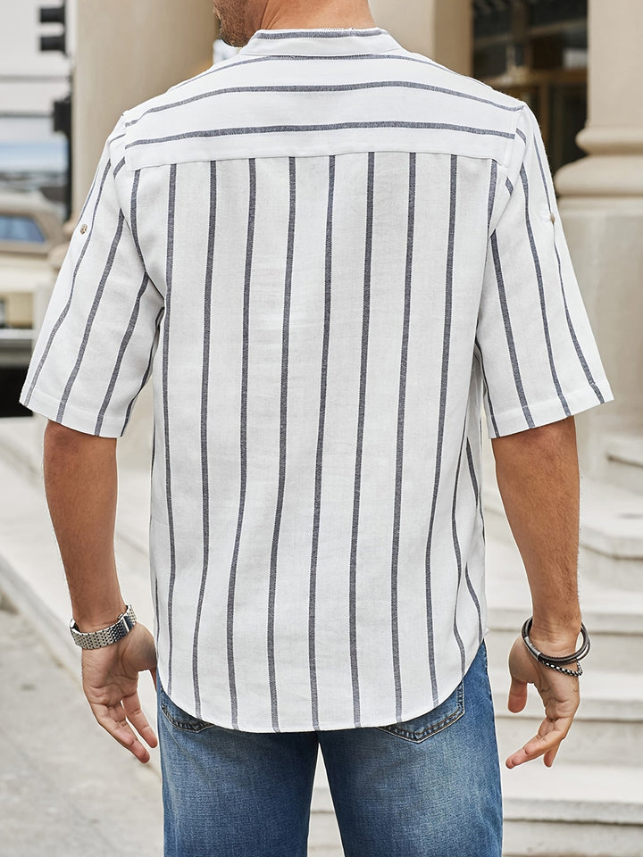 TAYLEN – Classic Striped Button-Up Shirt