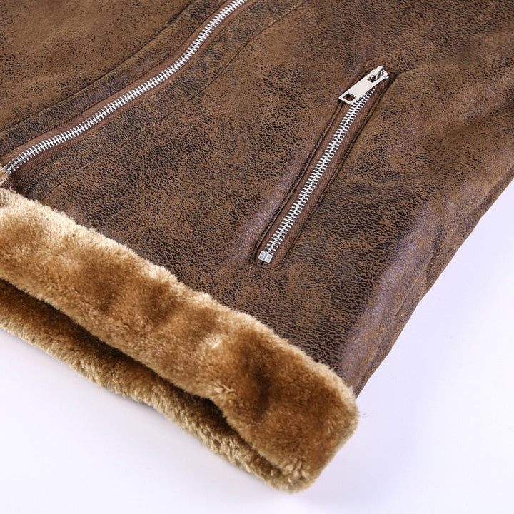 ZAYN – Men's Leather Biker Jacket with Fleece Lining
