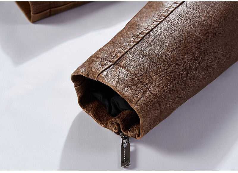 MALLEROY  – Men's Fleece-Lined Leather Jacket