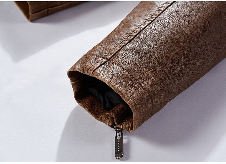 MALLEROY  – Men's Fleece-Lined Leather Jacket