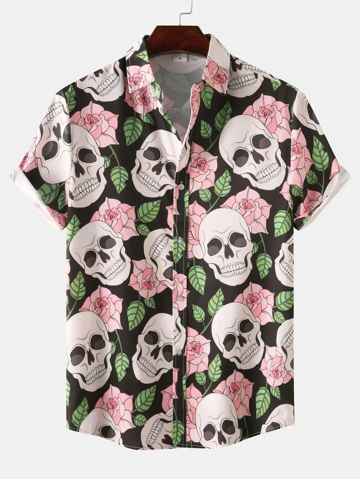 DIEGO – Men’s Rose Skull Print Shirt