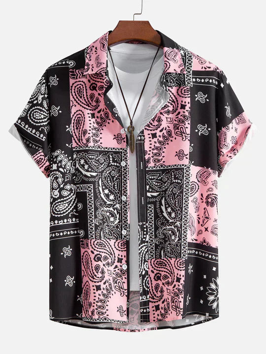 ROME – Men's Paisley Print Button-Up Shirt