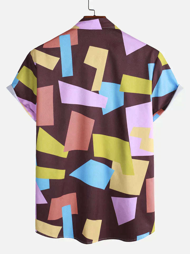 MALIK – Men’s Color Block Print Shirt