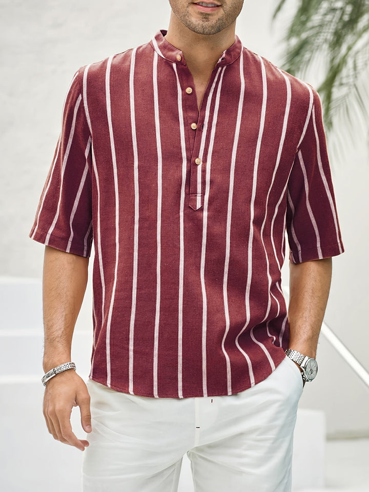 TAYLEN – Classic Striped Button-Up Shirt