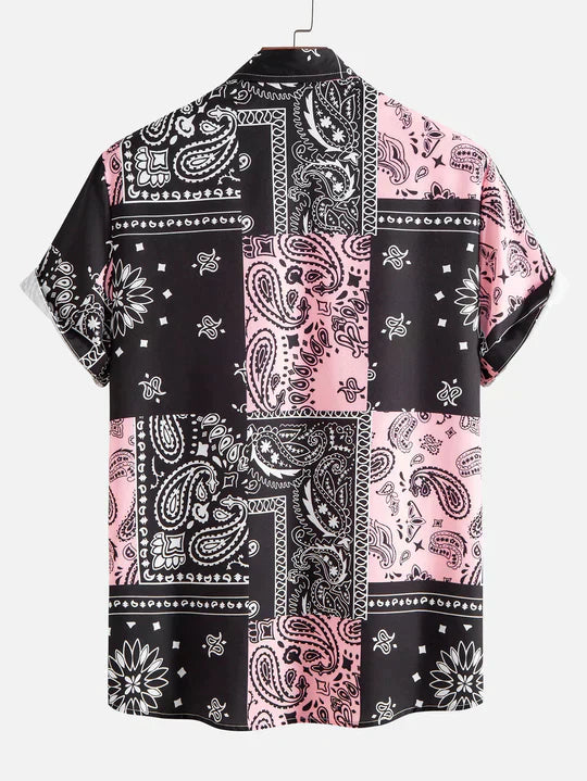 ROME – Men's Paisley Print Button-Up Shirt