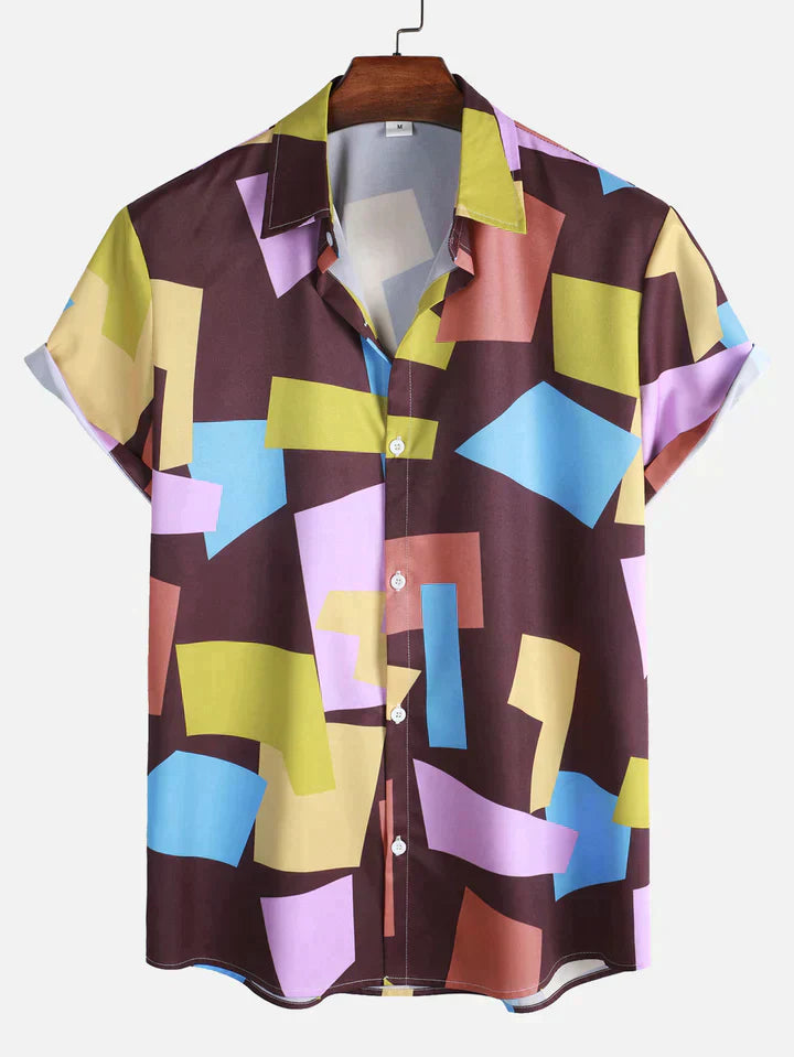MALIK – Men’s Color Block Print Shirt