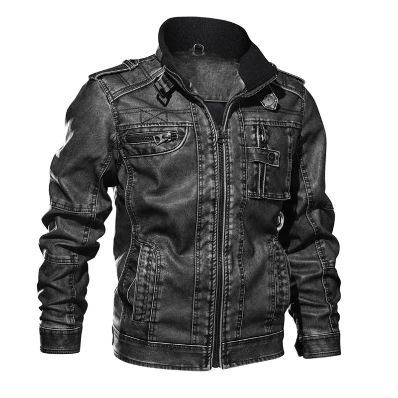 IGNACIOS – Classic Fit Faux Leather Jacket