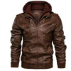 STEELE - Men's Leather Jacket with Hood
