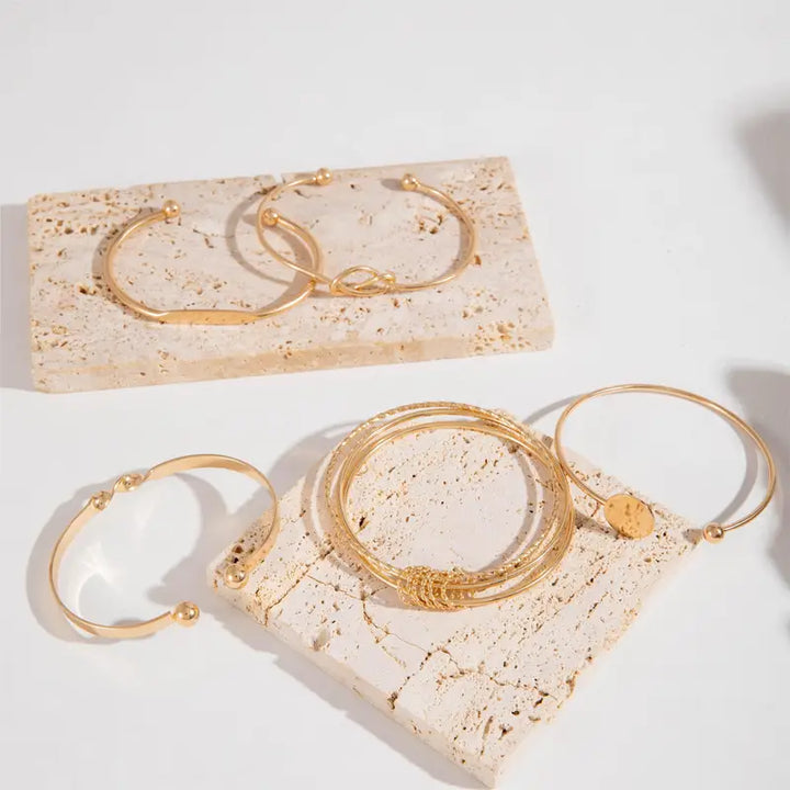 Knotted Elegance Bracelet Set | Gold 18k