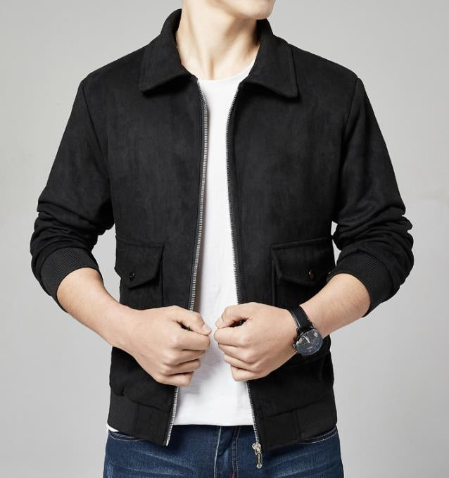 EDGARS - Suede Bomber with Teddy Lining