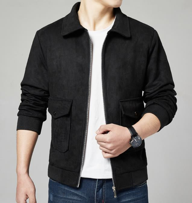 EDGARS - Suede Bomber with Teddy Lining