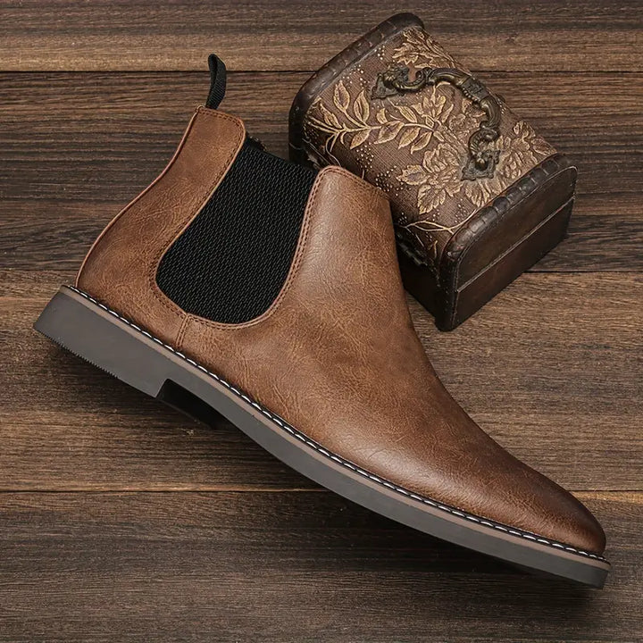 MASON -  Handcrafted Brown Leather Chelsea Boots