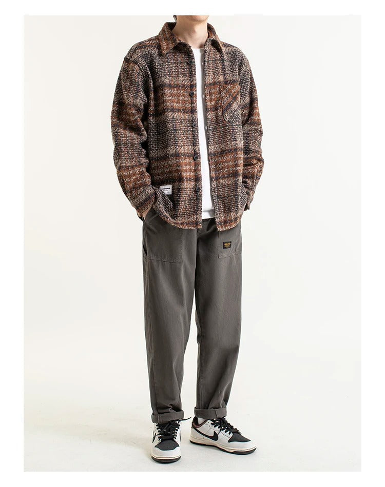 THATCHER – Men's Wool Shirt Jacket with Suede Finish