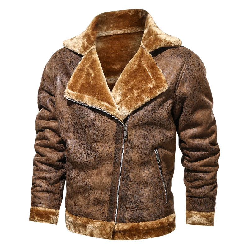 ZAYN – Men's Leather Biker Jacket with Fleece Lining