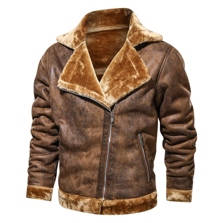ZAYN – Men's Leather Biker Jacket with Fleece Lining