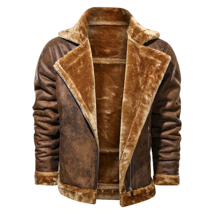 ZAYN – Men's Leather Biker Jacket with Fleece Lining