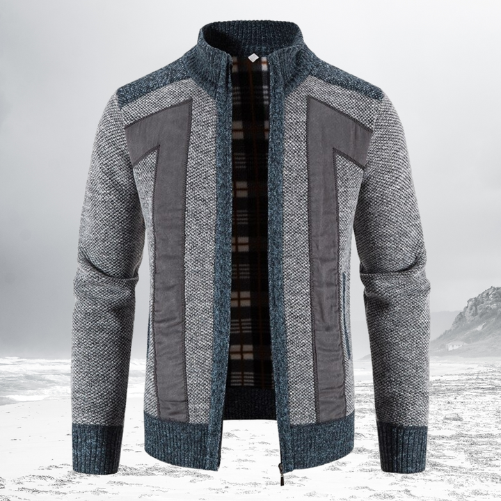 NIKO – Patterned Wool Zip Cardigan