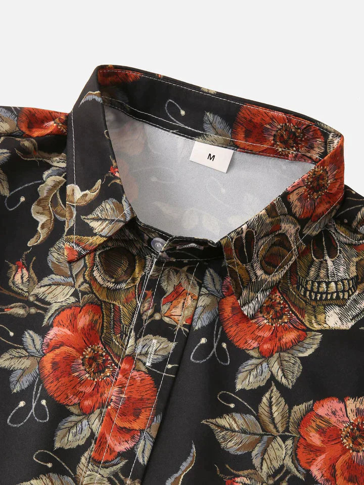 DIEGO – Men’s Rose Skull Print Shirt