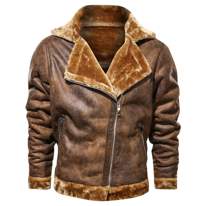 ZAYN – Men's Leather Biker Jacket with Fleece Lining