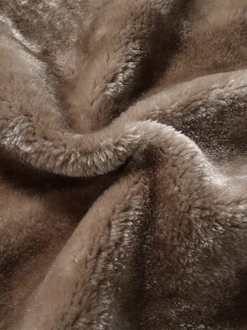 MIGUEL - Shearling Collar Vegan Leather Jacket