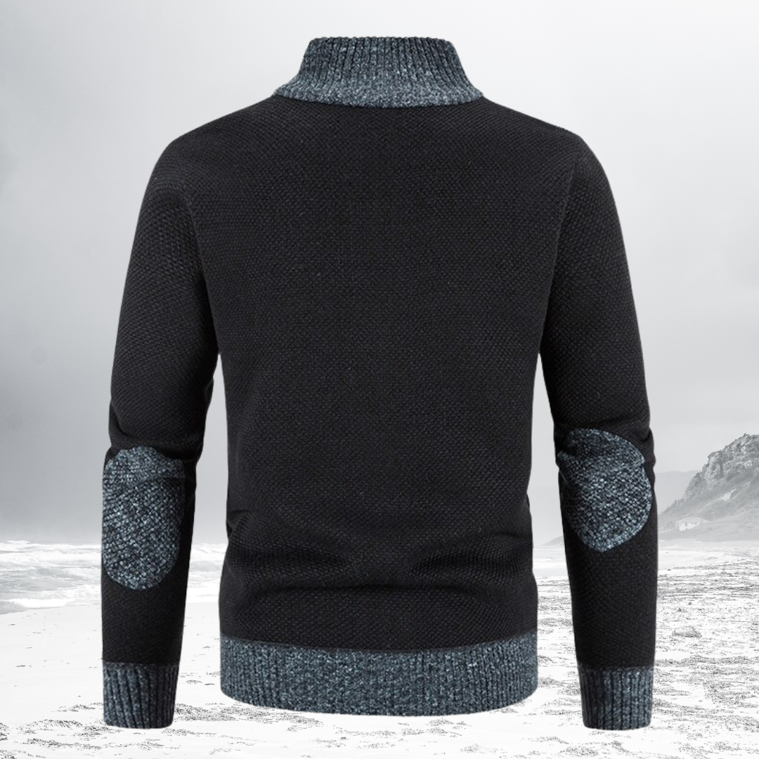 NIKO – Patterned Wool Zip Cardigan