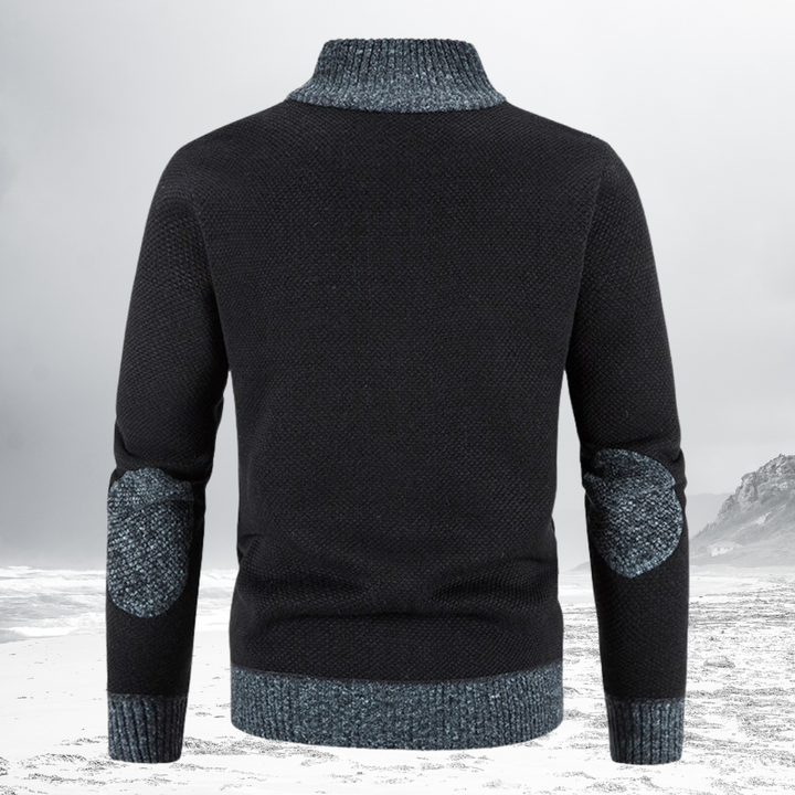 NIKO – Patterned Wool Zip Cardigan