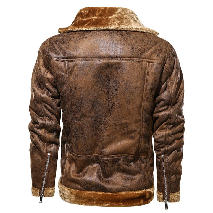 ZAYN – Men's Leather Biker Jacket with Fleece Lining