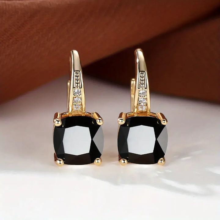 Mystic Stone Hoop Earrings | Gold 18k