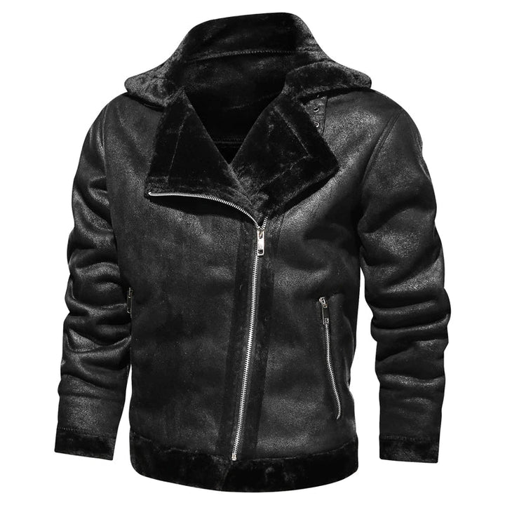 ZAYN – Men's Leather Biker Jacket with Fleece Lining