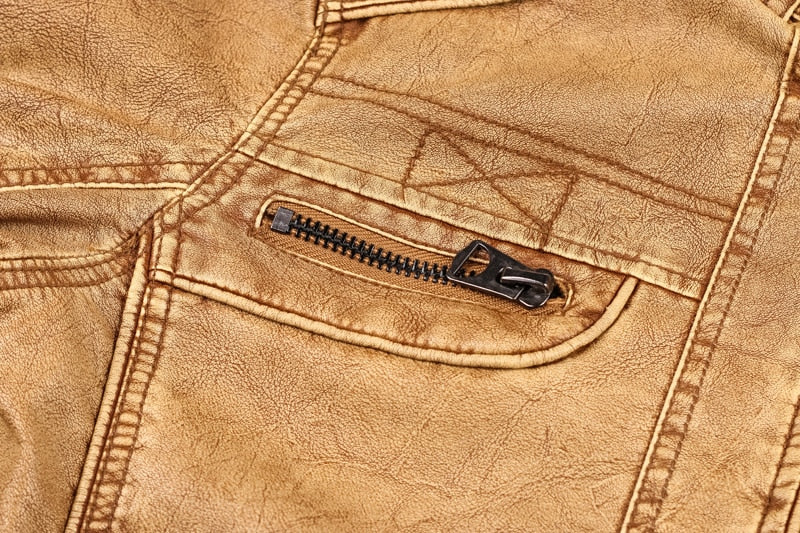 IGNACIOS – Classic Fit Faux Leather Jacket